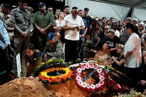 Middle East Tensions: Relatives and friends of  David Moshe Ben Shitrit who was killed on a Hezbollah attack